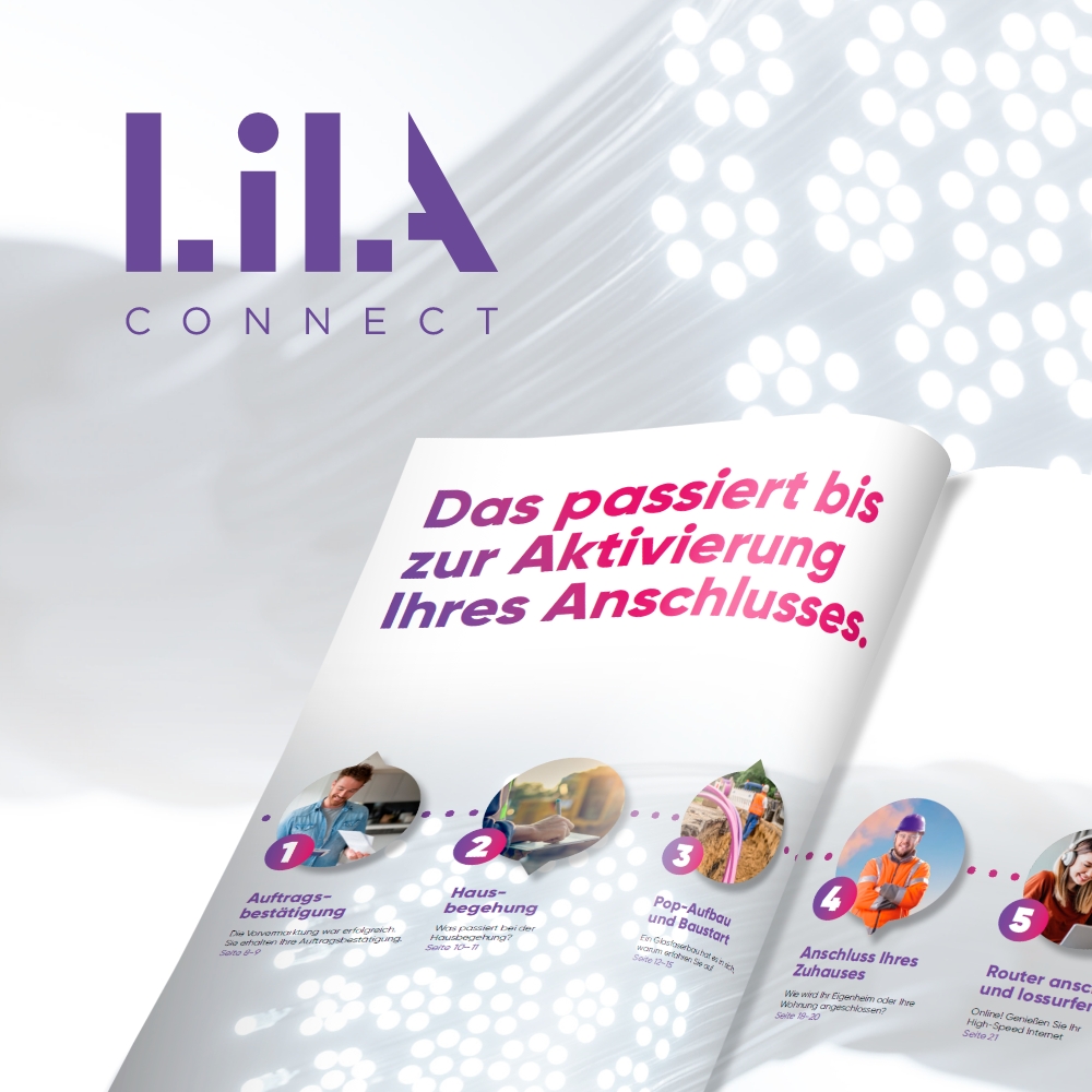 LilaConnect  <em> Informatives Editorial Design für zukünftige Glasfasernutzer </em>